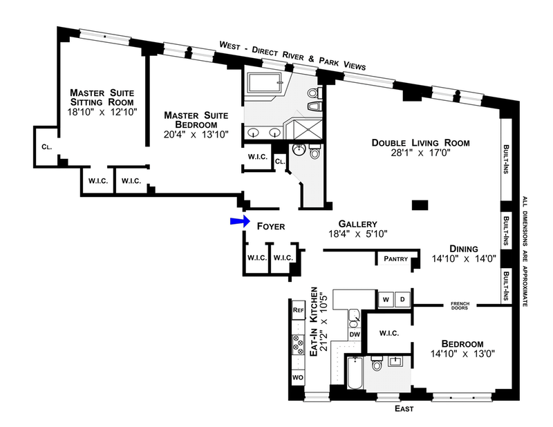 Floorplan for 50 Riverside Drive, 13B