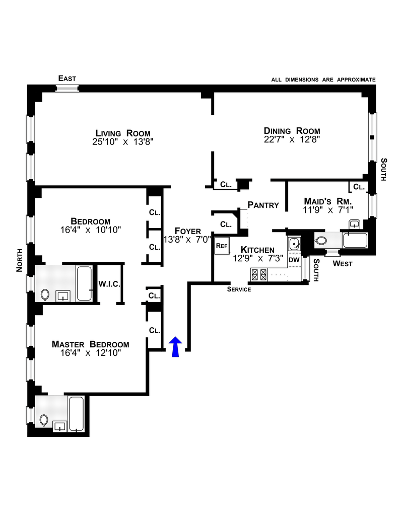 Floorplan for 800 West End Avenue, 8B
