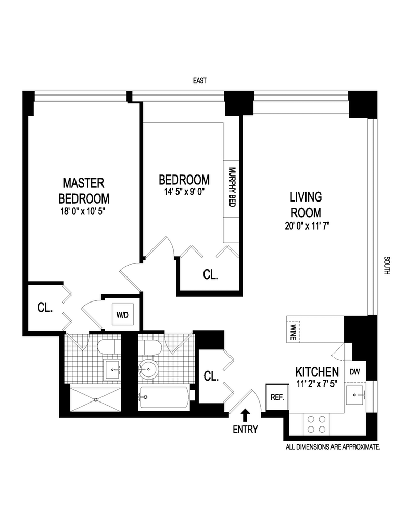 Floorplan for 322 West 57th Street, 53S