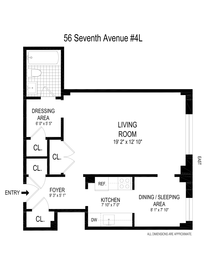 Floorplan for 56 Seventh Avenue, 4L