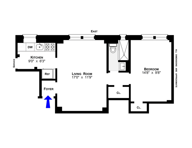 Floorplan for 142 East 49th Street, 7C