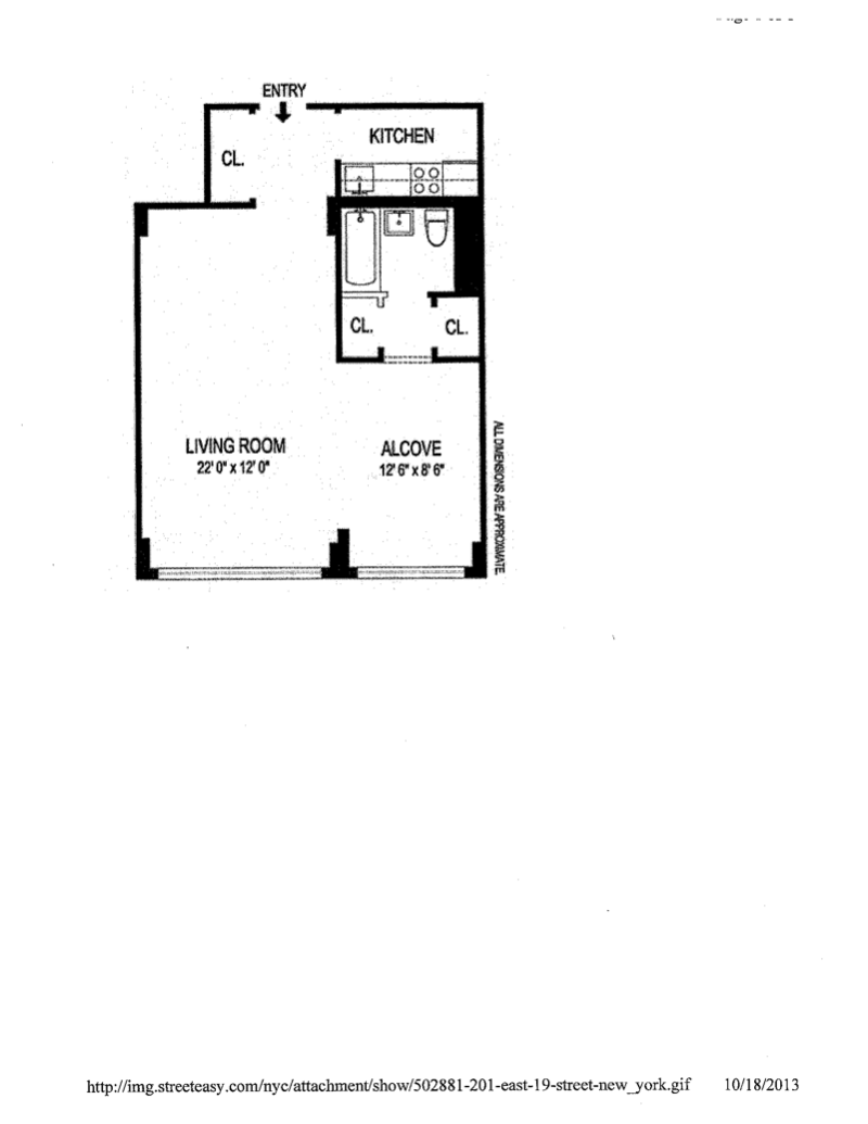 Floorplan for 201 East 19th Street, 2K