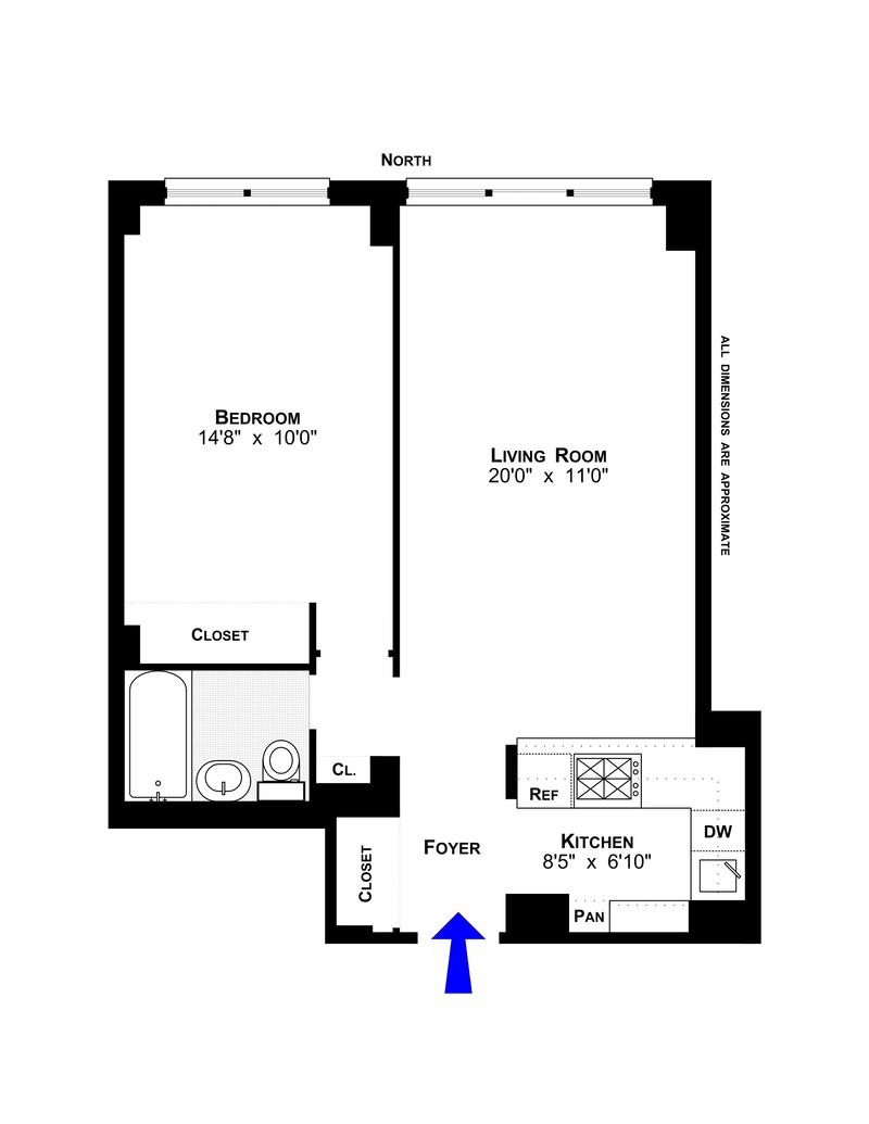 Floorplan for 301 East 22nd Street, 7S