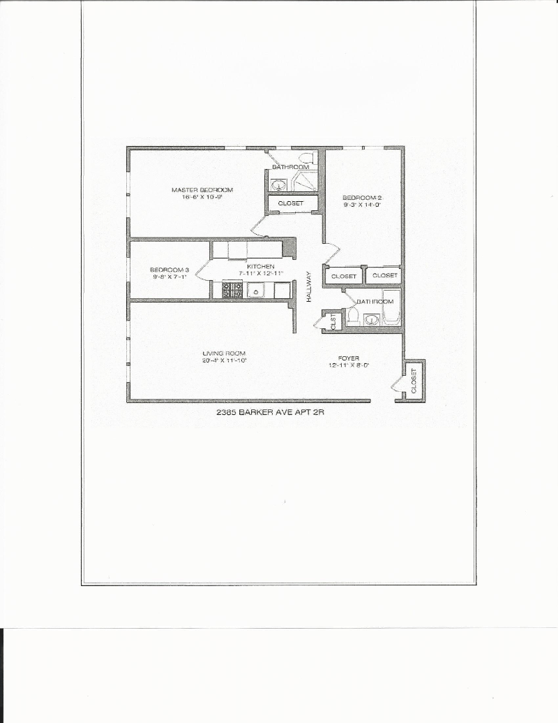Floorplan for 2385 Barker Ave, 2R