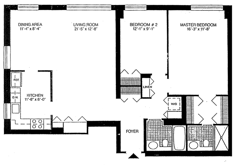 Floorplan for 100 West 89th Street, 4M