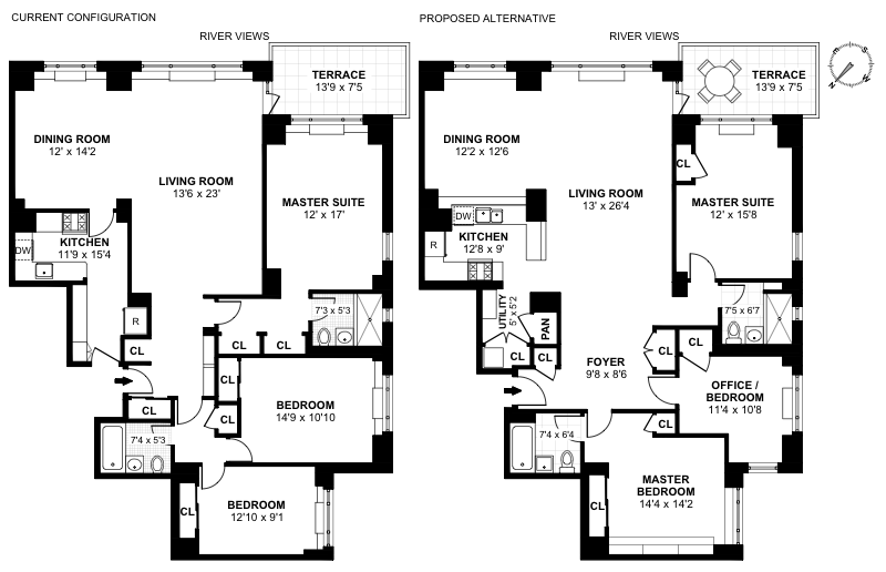 Floorplan for 60 Sutton Place South, 6CS