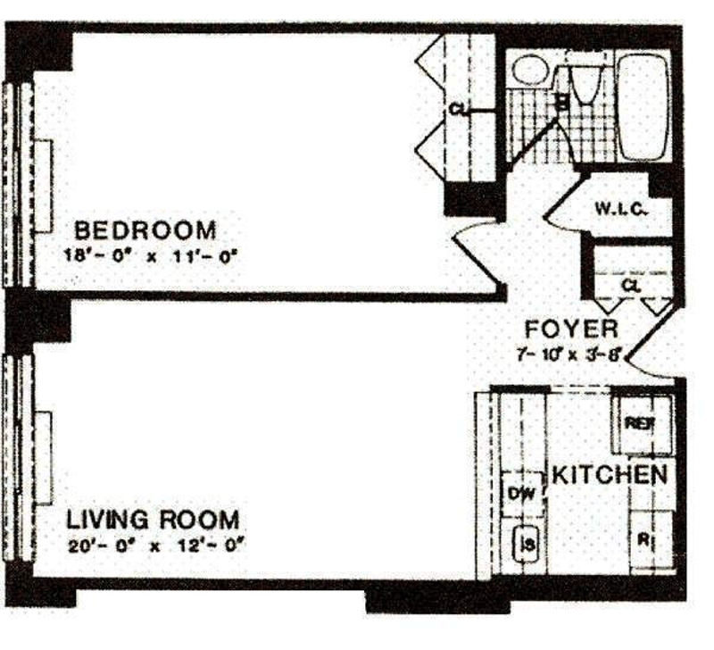 Floorplan for 215 West 95th Street, 8L