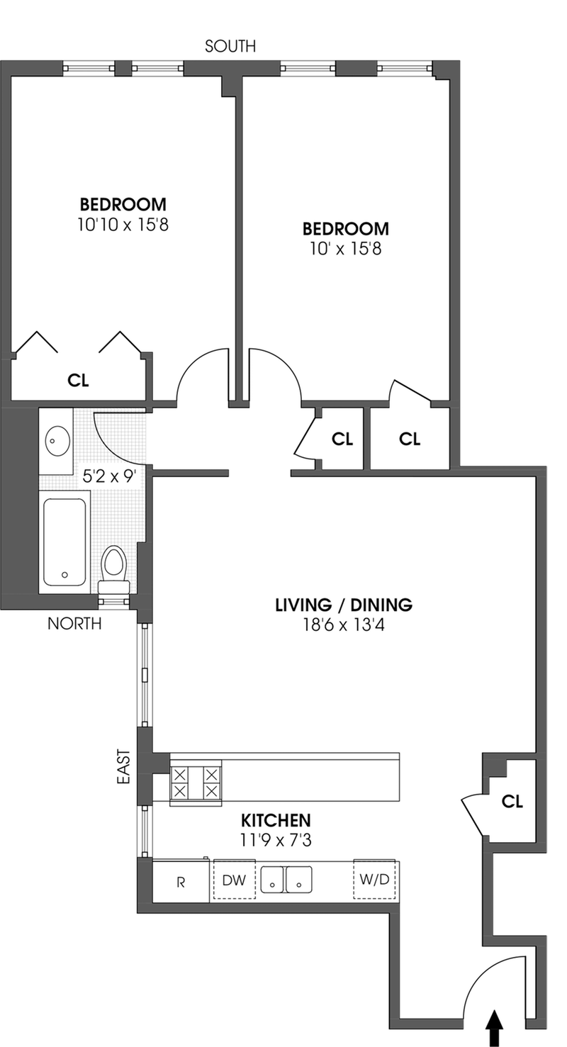 Floorplan for 205 East 10th Street, 2B