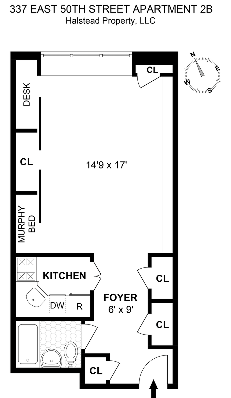 Floorplan for 337 East 50th Street, 2B