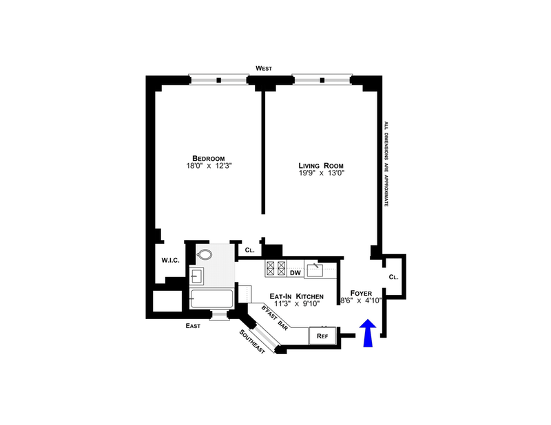 Floorplan for 677 West End Avenue, 8D
