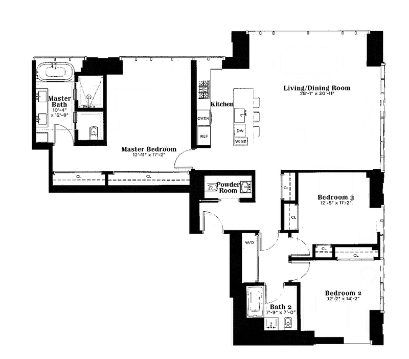 Floorplan for 5 Beekman Street, 37B