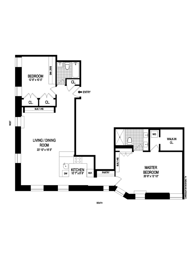 Floorplan for 250 West 88th Street, 709