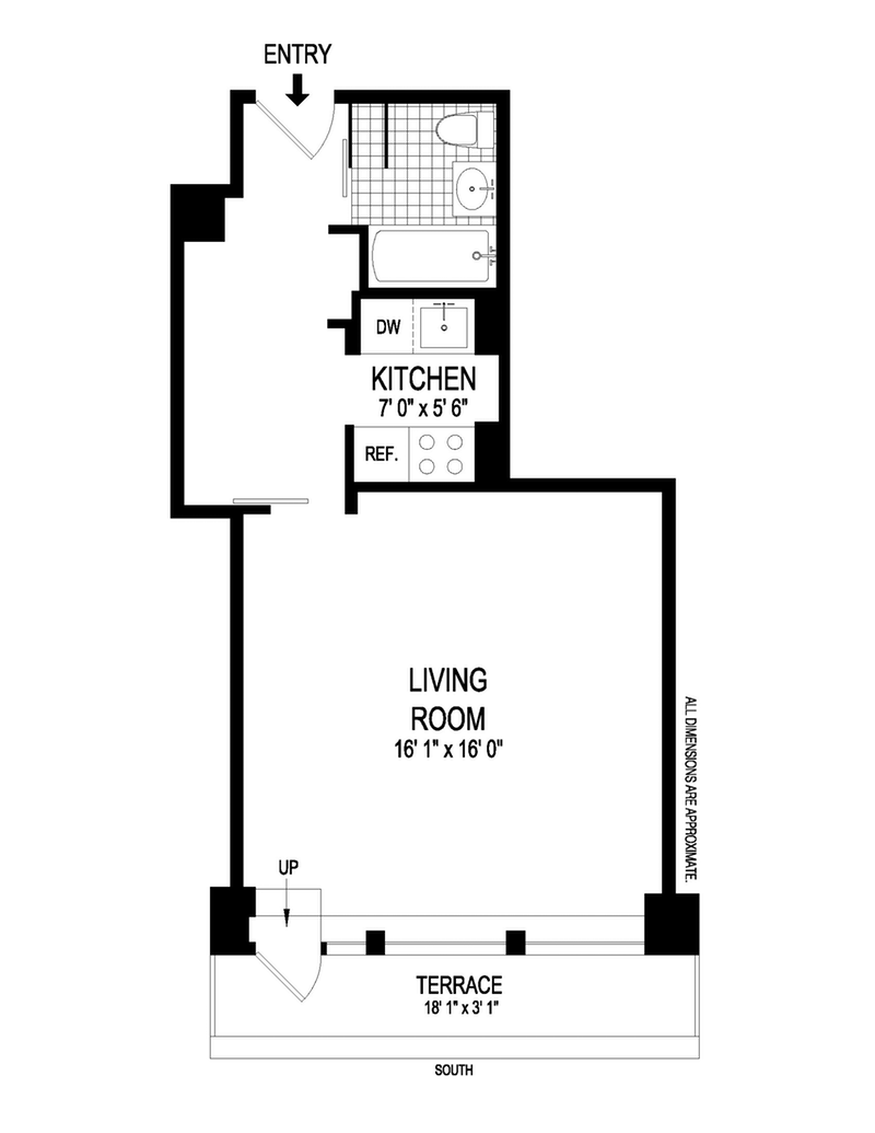 Floorplan for 310 East 46th Street, 16S