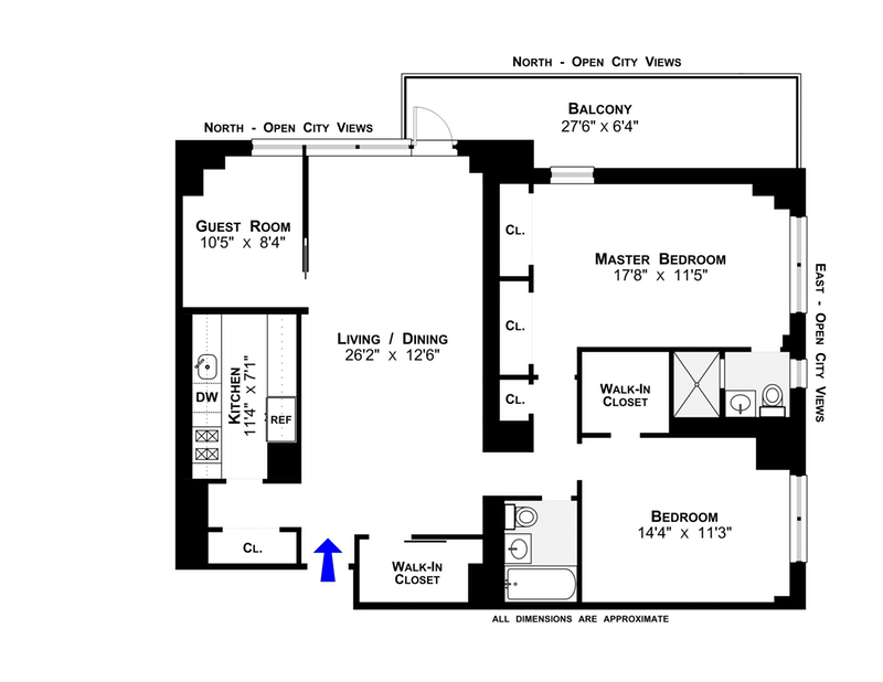 Floorplan for 205 West End Avenue, 15P