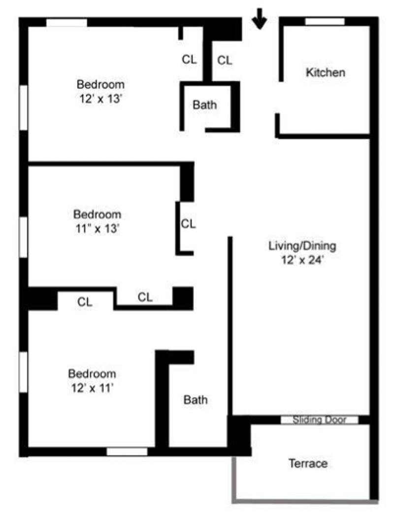 Floorplan for 100 West 94th Street, 10G