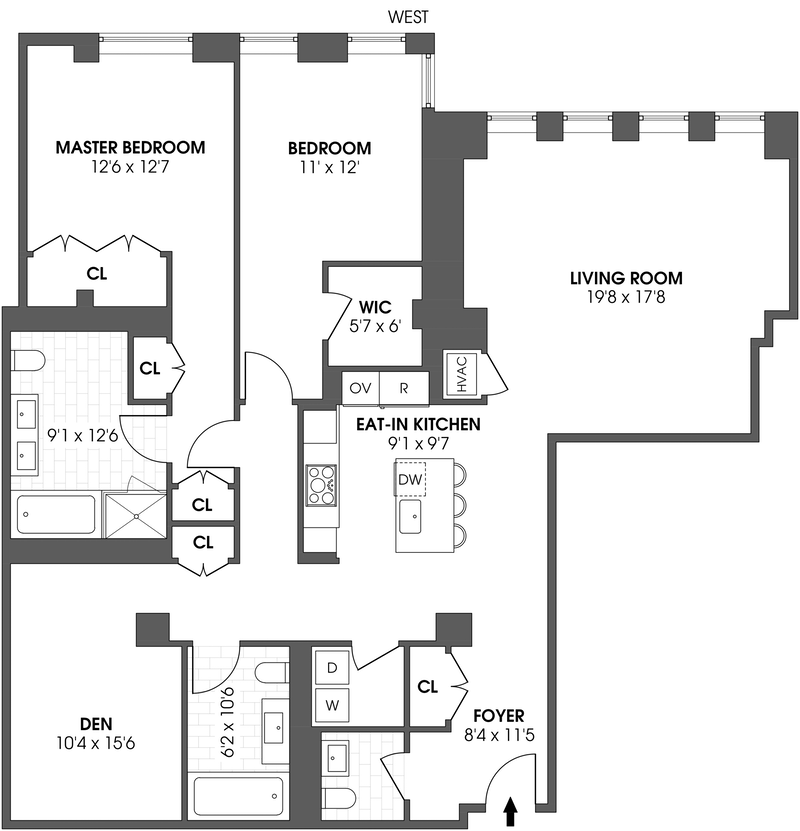 Floorplan for 88 Lexington Avenue, 1402