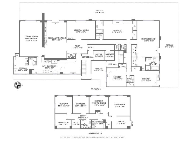 Floorplan for 1185 Park Avenue, 1B