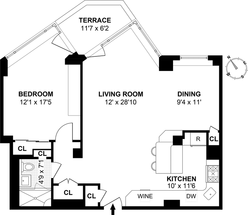 Floorplan for 60 Sutton Place South, 12NN