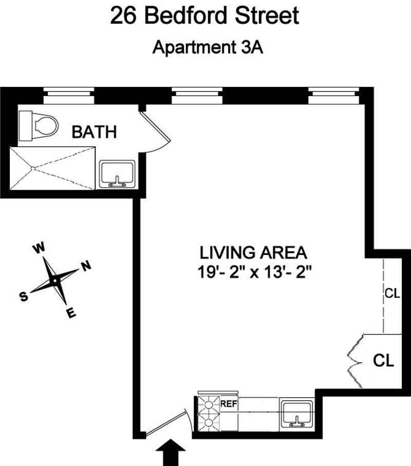 Floorplan for 26 Bedford Street, 3A