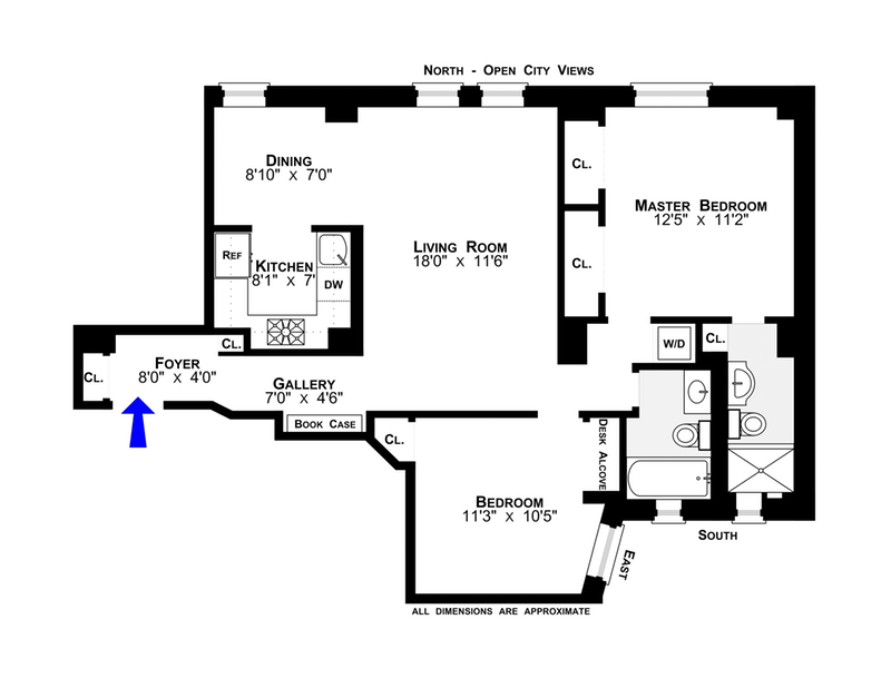 Floorplan for 250 West 103rd Street, 11A