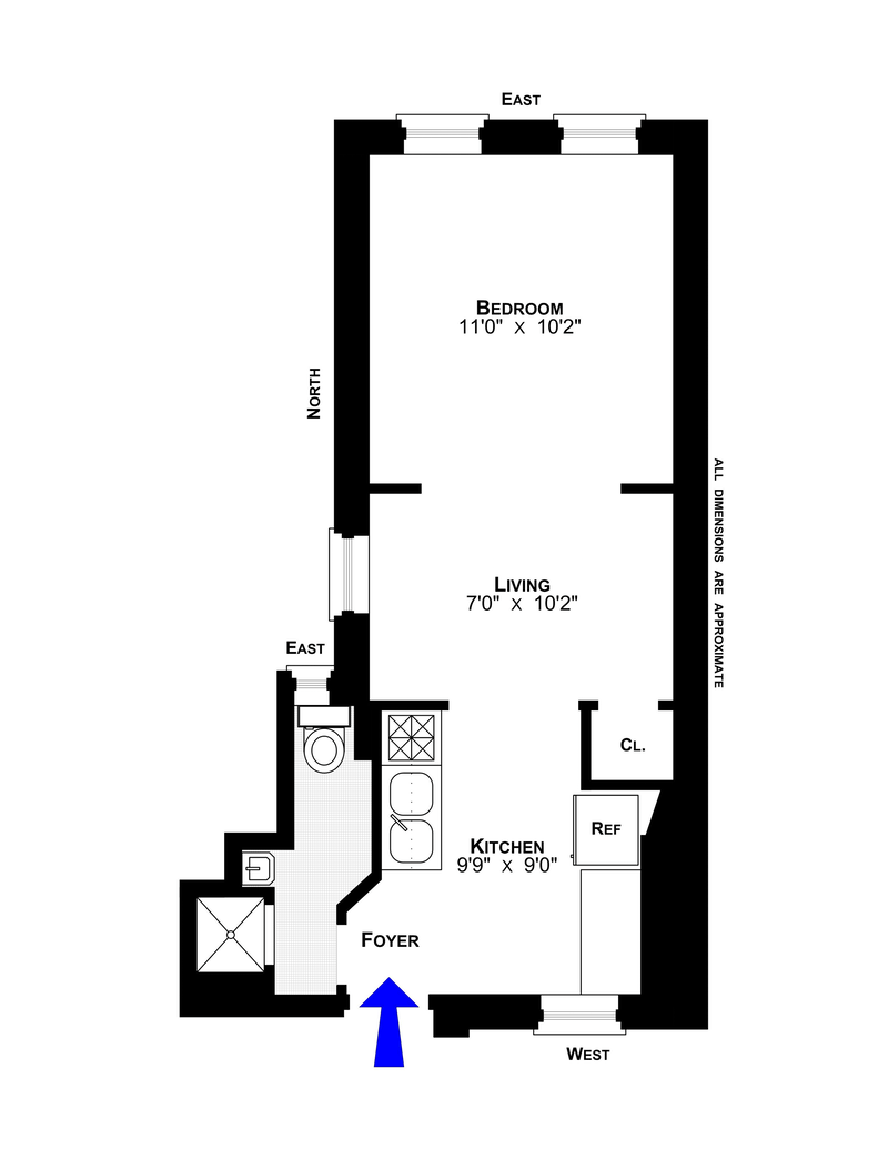 Floorplan for 110 Thompson Street, 3E