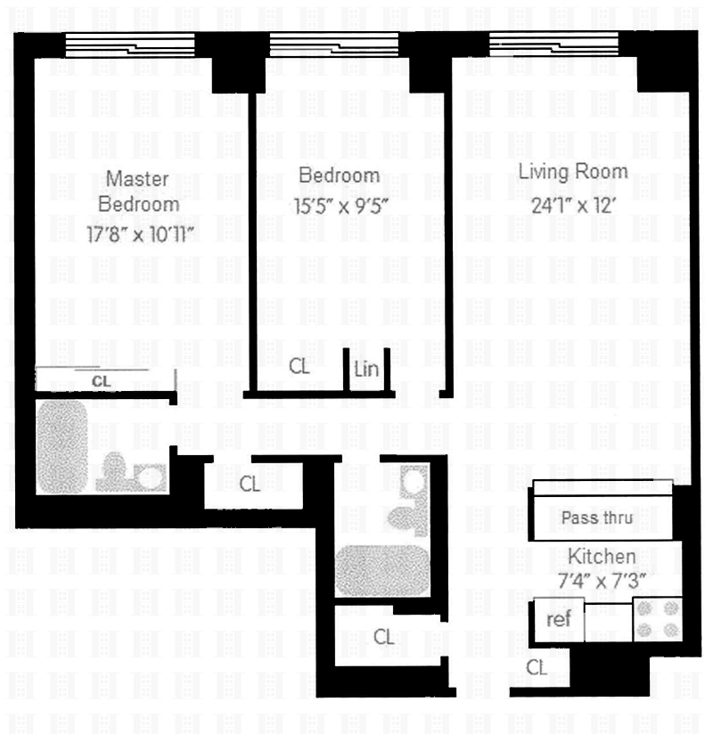 Floorplan for 275 West 96th Street, 17B