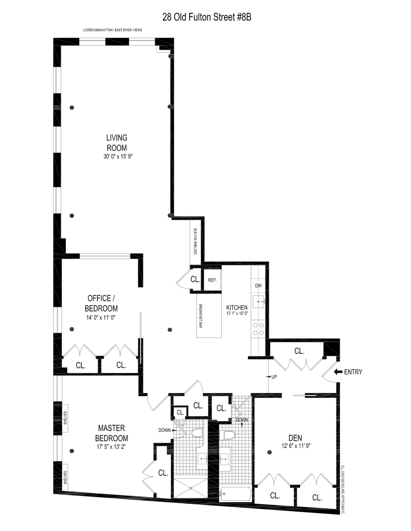 Floorplan for 28 Old Fulton Street, 8B