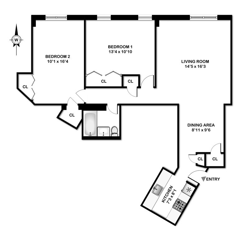 Floorplan for 208 West 119th Street, 5C
