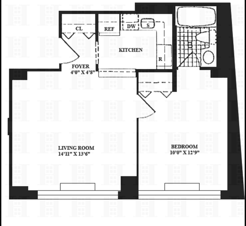 Floorplan for 215 West 95th Street, 10D
