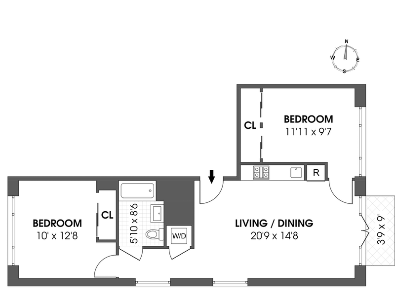 Floorplan for 537 Lorimer Street, 301