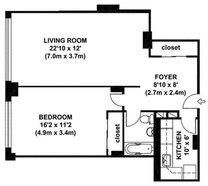 Floorplan for 340 East 74th Street, 7K