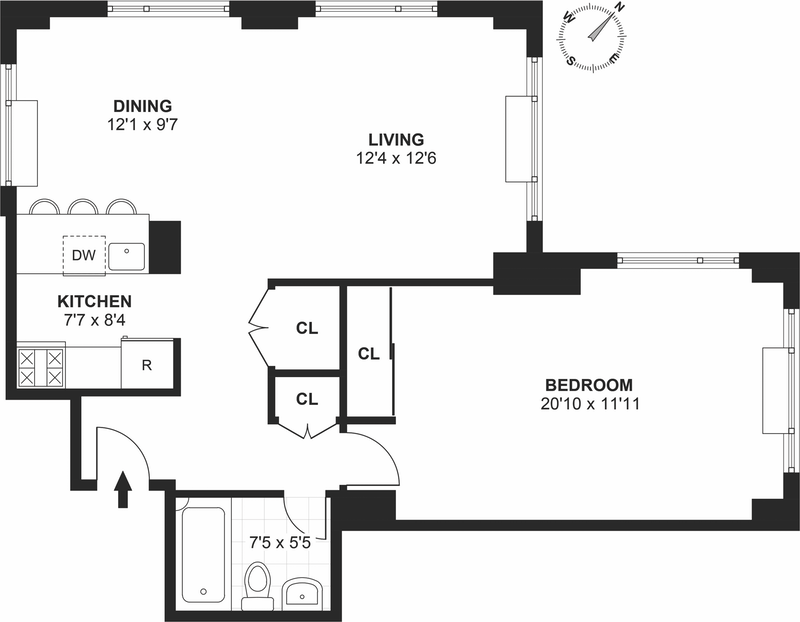 Floorplan for 1 Irving Place, G15F