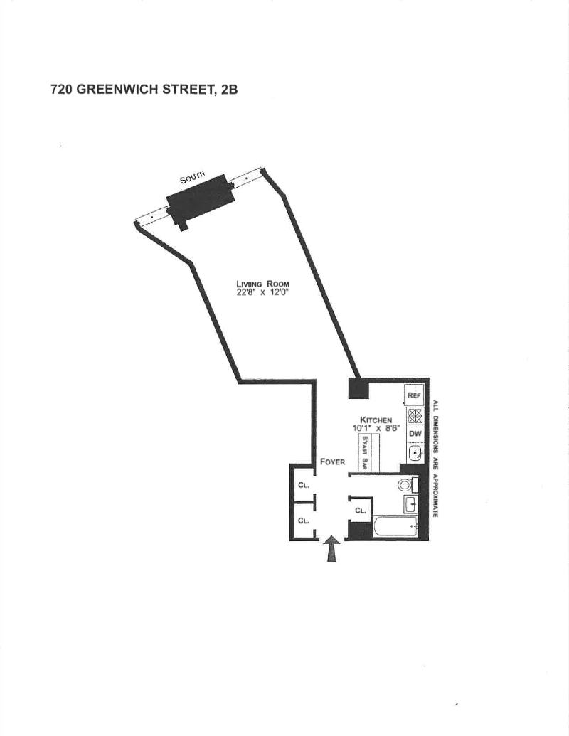 Floorplan for 720 Greenwich Street, 2B