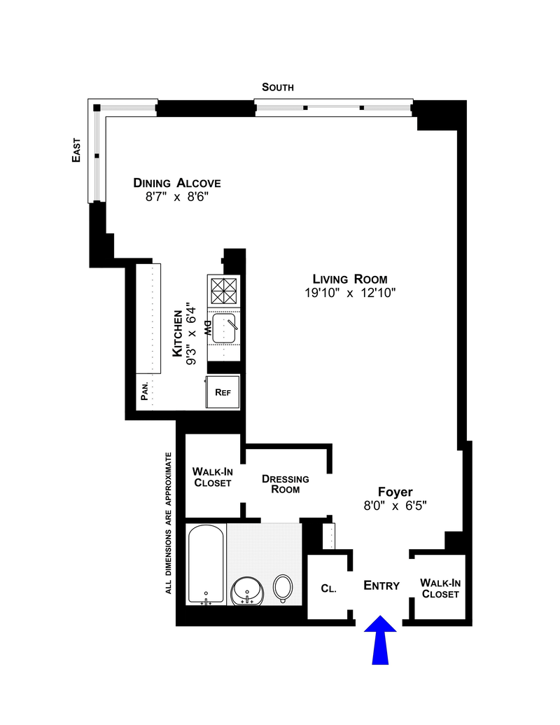 Floorplan for 7 Lexington Avenue, 6H