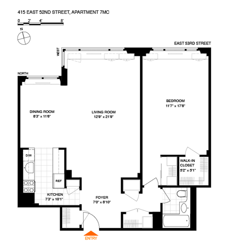 Floorplan for 415 East 52nd Street, 7MC