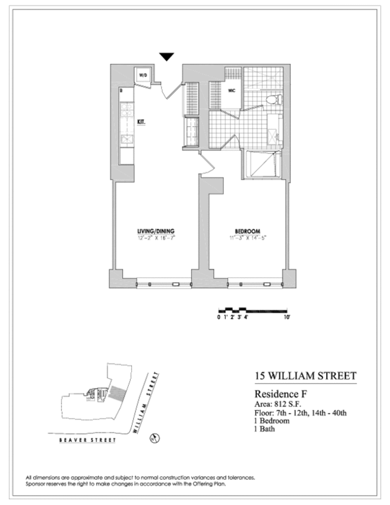 Floorplan for 15 William Street, 24F