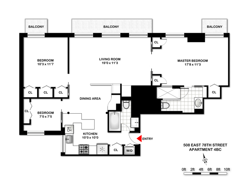 Floorplan for 508 East 78th Street, 4BC