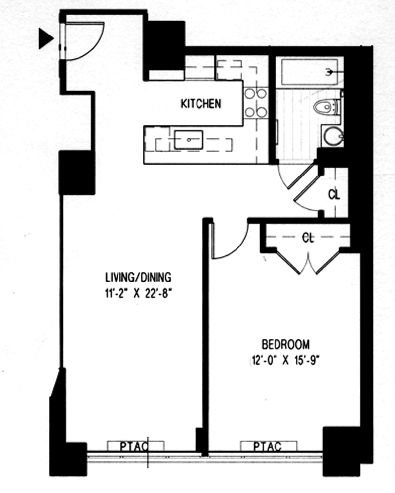 Floorplan for 322 West 57th Street, 49N