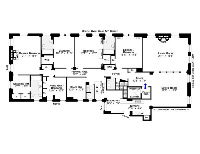 Floorplan for 300 West End Avenue, 7A