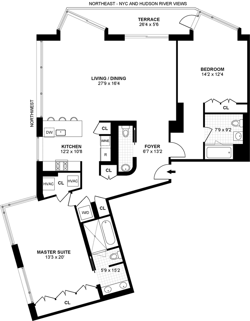 Floorplan for 225 River St, 2501