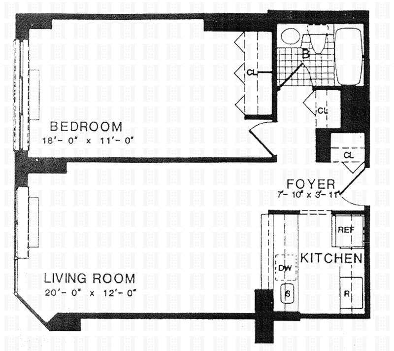 Floorplan for 215 West 95th Street, 11K