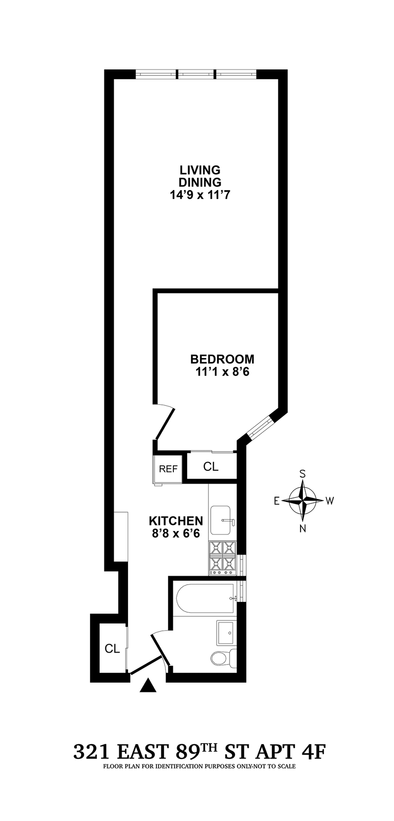 Floorplan for 321 East 89th Street, 4F