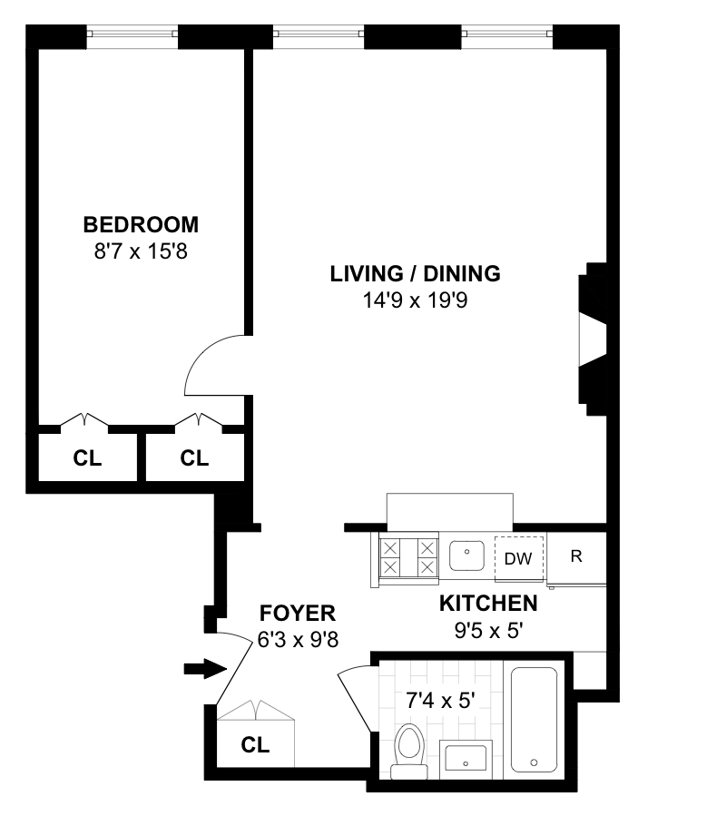 Floorplan for 25 East 37th Street, 4B