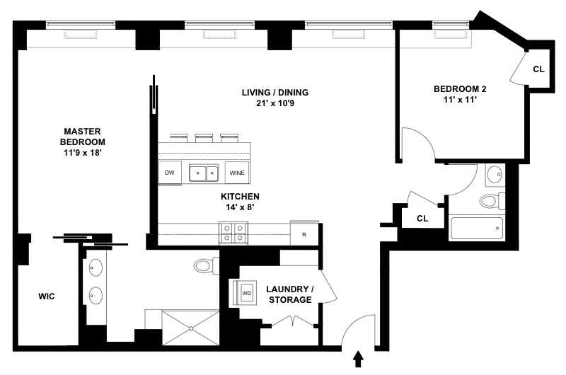 Floorplan for 30 West 63rd Street, 20VW