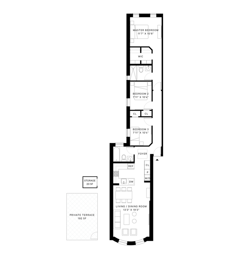 Floorplan for 539 4th Street, 4L