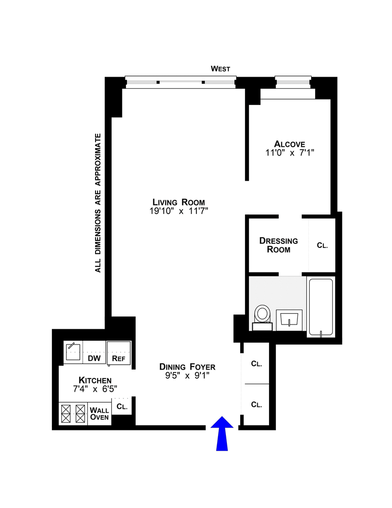 Floorplan for 345 East 56th Street, 7B