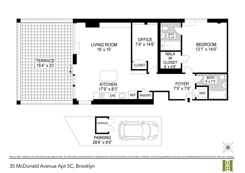 Floorplan for 35 Mcdonald Avenue, 5C