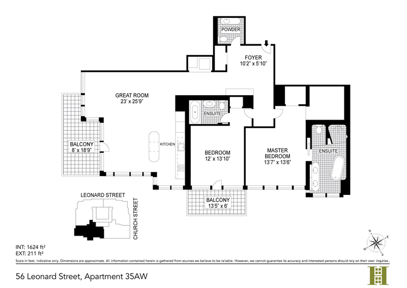 Floorplan for 56 Leonard Street, 35AWEST