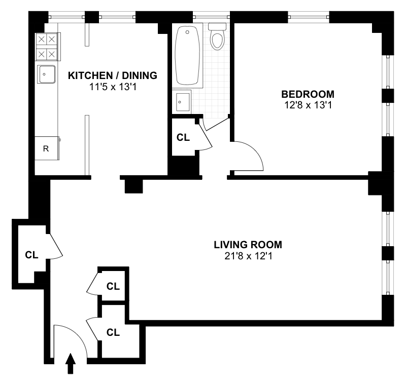 Floorplan for 230 Riverside Drive, 8L