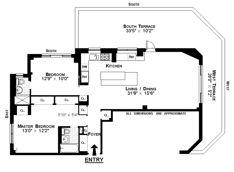 Floorplan for 400 East 85th Street, 19B